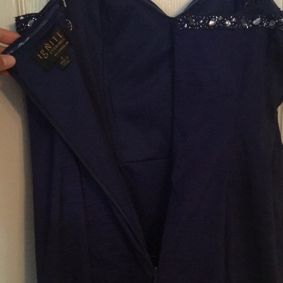 Royal Blue Beaded Mermaid Prom Dress - Picture 6 of 11